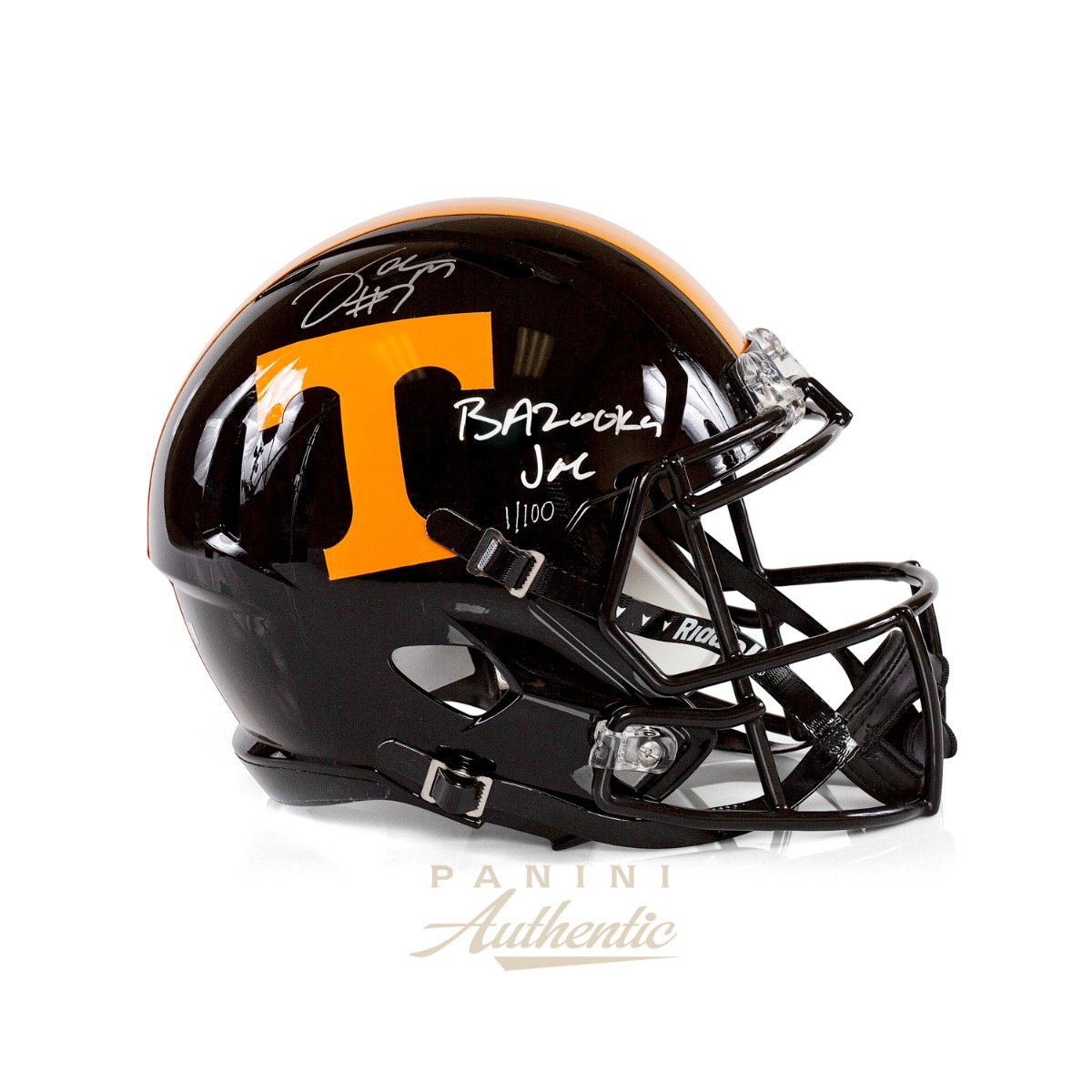Joe Milton Autographed Tennessee Volunteers Full Size Black Riddell Speed Replica Helmet with