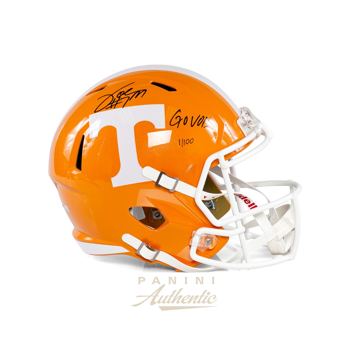 Joe Milton Autographed Tennessee Volunteers Full Size Orange Riddell Speed Replica Helmet with