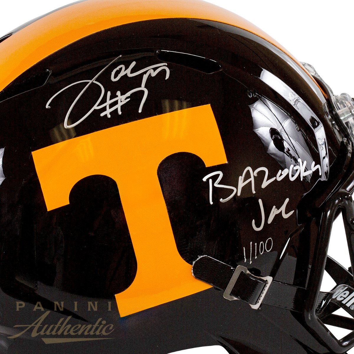 Joe Milton Autographed Tennessee Volunteers Full Size Black Riddell Speed Replica Helmet with