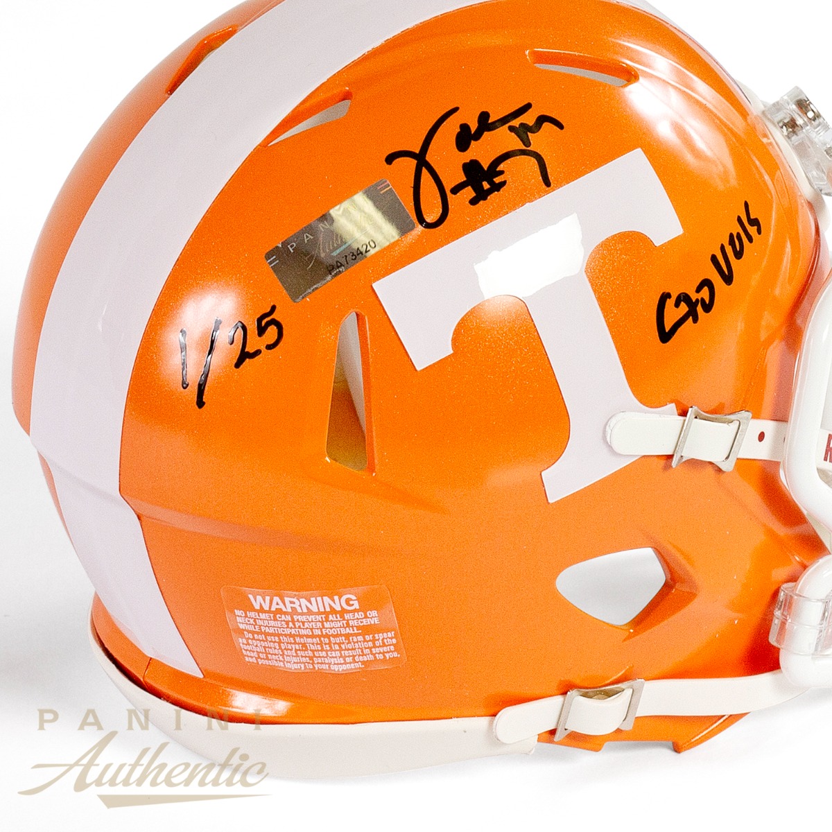 Joe Milton Autographed Tennessee Volunteers Orange Riddell Speed Mini Helmet with