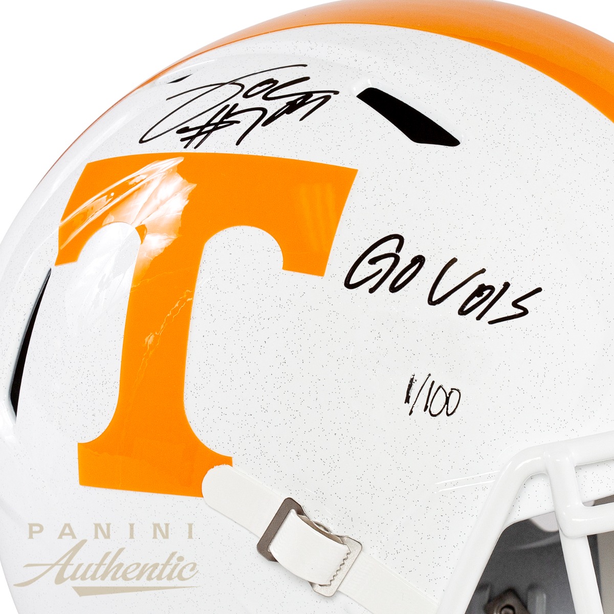 Joe Milton Autographed Tennessee Volunteers Full Size White Riddell Speed Replica Helmet with