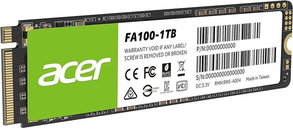 ACER M.2 1TB  NVME PCIE GEN3 X 4 SSD