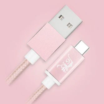 Usb-a to usb-c braided cable / lead 1m pink 170505