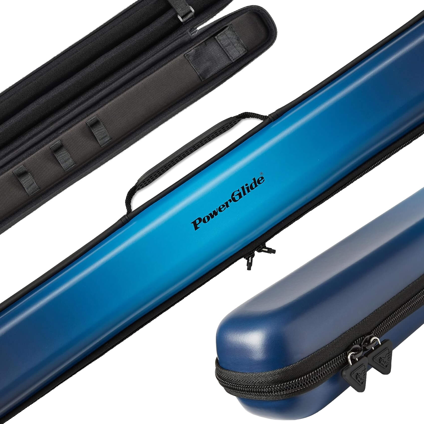 Powerglide Svartur Blue Cue Case for 2-Piece Pool Cue