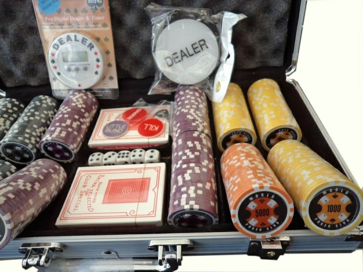 World Poker Club 300pc Numbered Poker Chip Set - High Denominations