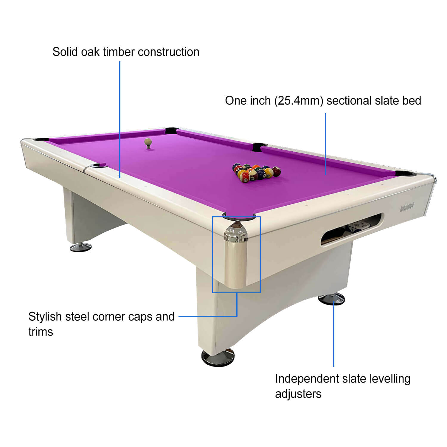 Pureline Nevada PRO II Slate Bed American Pool Table