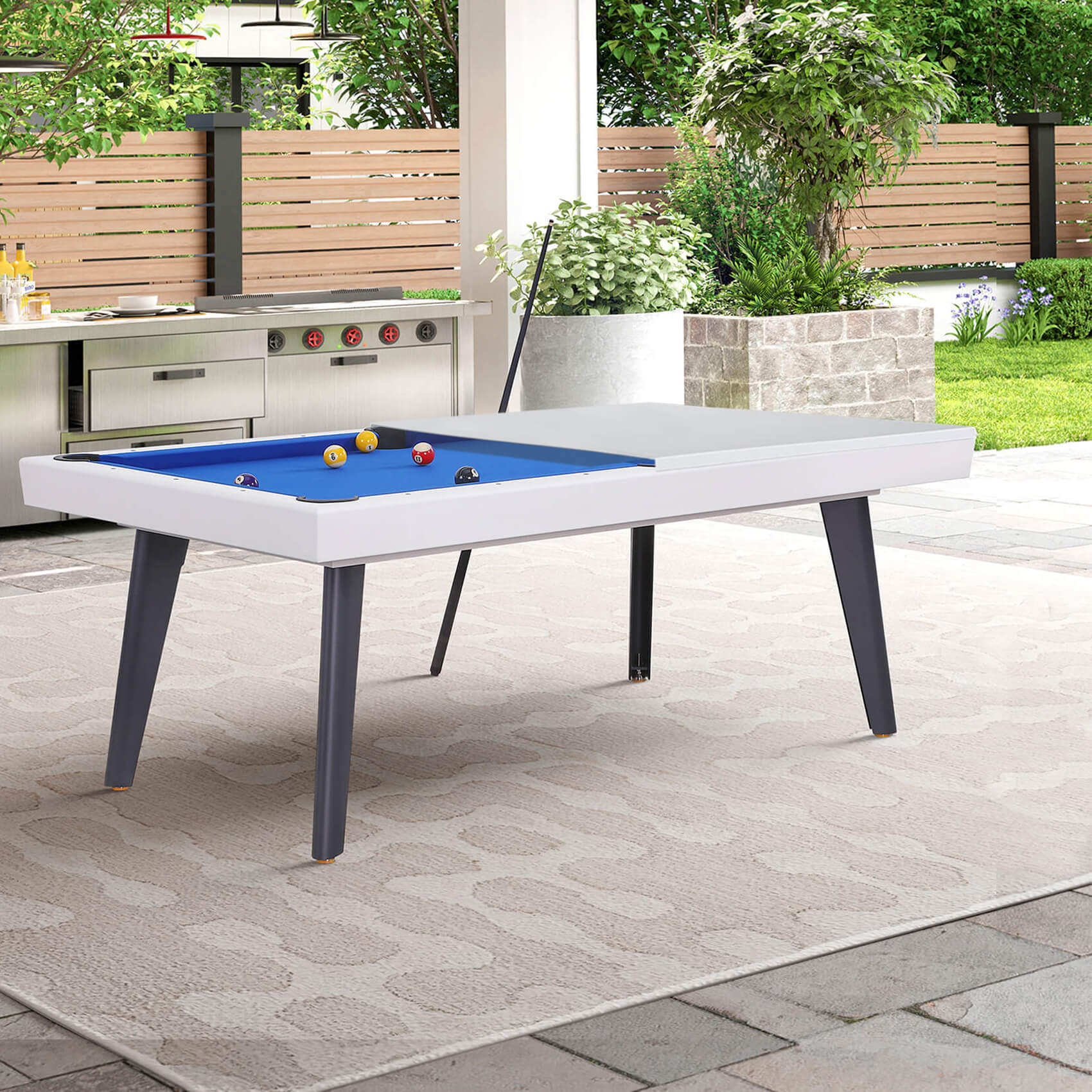Pureline California Outdoor/Indoor 7ft Slate Bed Pool Dining Table