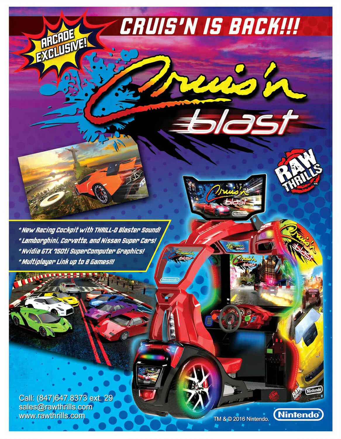 Raw Thrills Cruis'n Blast Arcade Machine