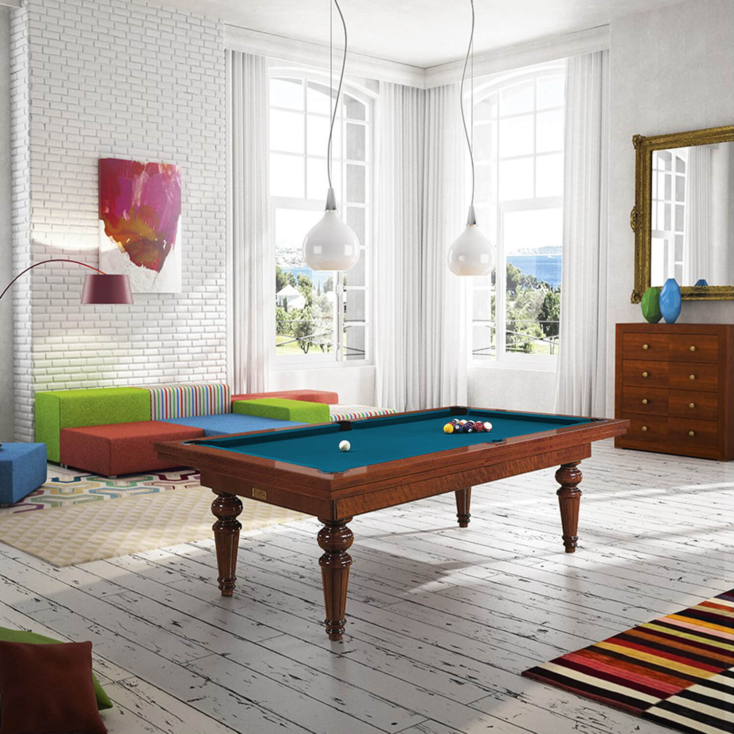 Rene Pierre Carrousel Slate Bed Pool Table