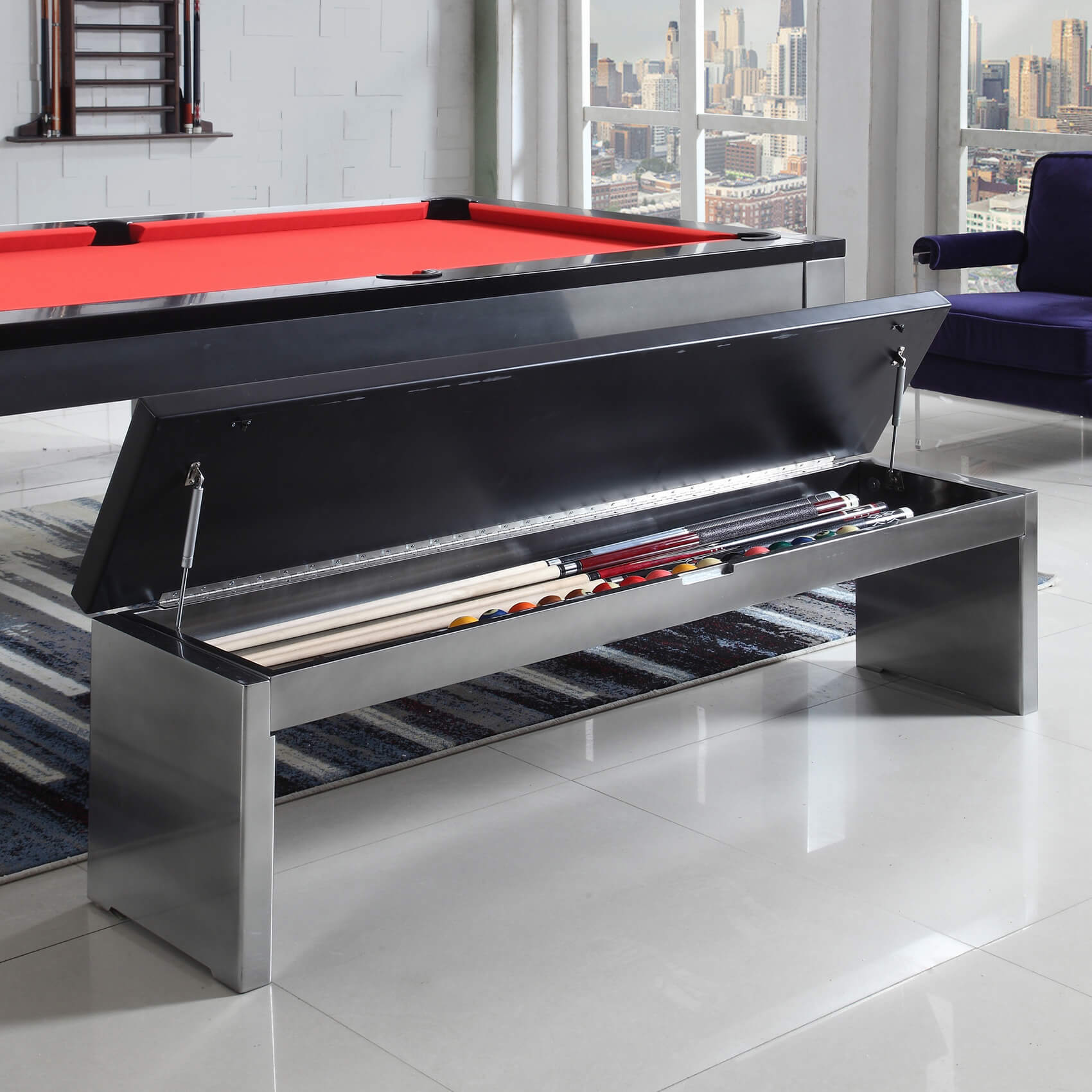 The Pureline Knightsbridge 7ft Slate Bed Pool Dining Table