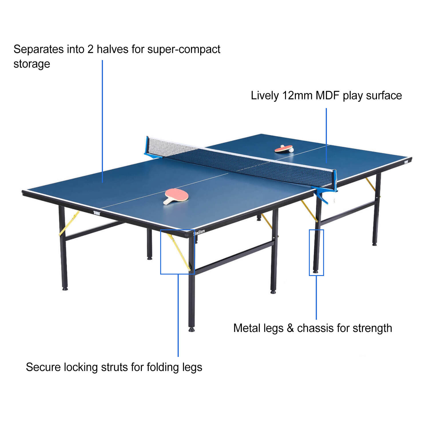 Tekscore SlimStore Indoor Table Tennis Table