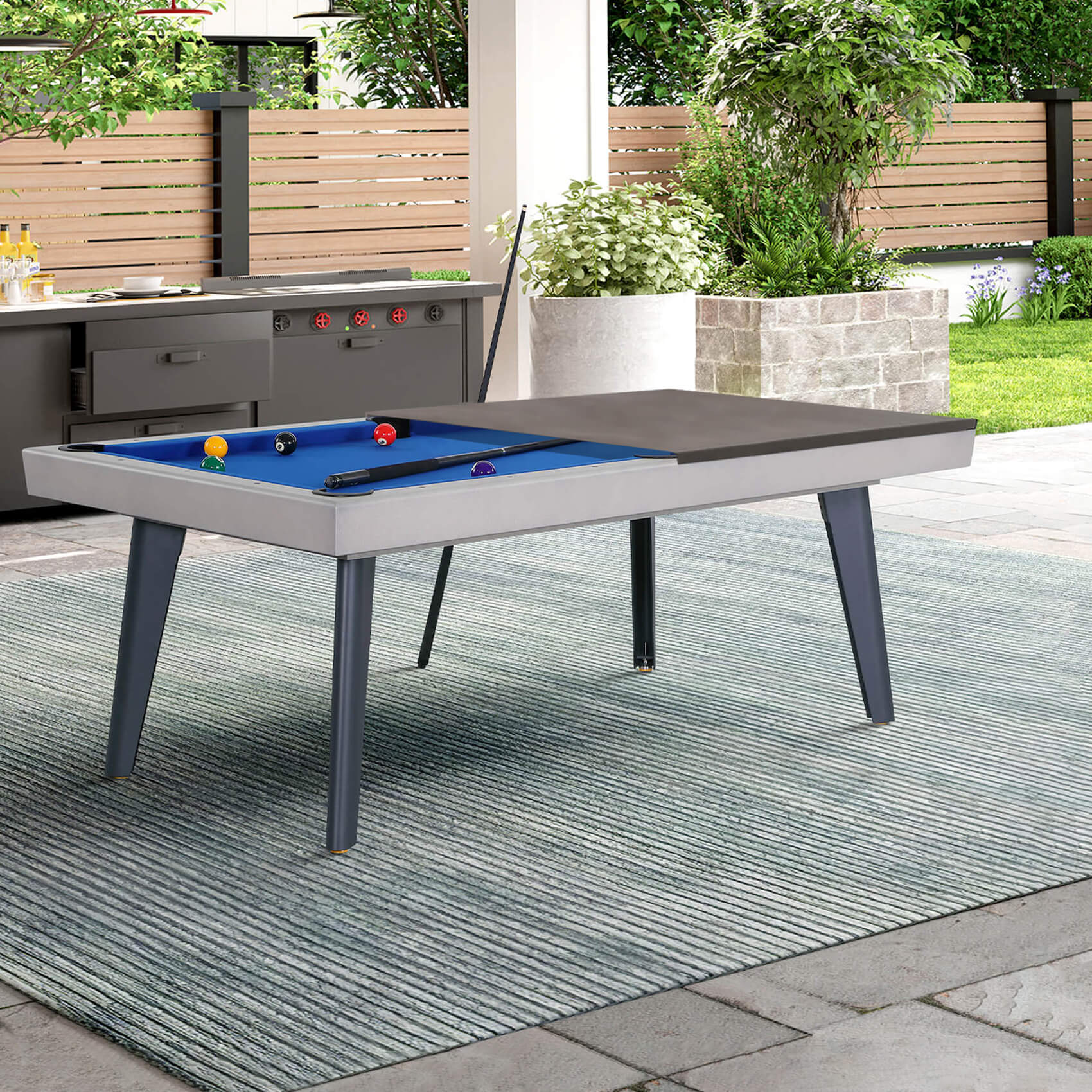 Pureline California Outdoor/Indoor 7ft Slate Bed Pool Dining Table