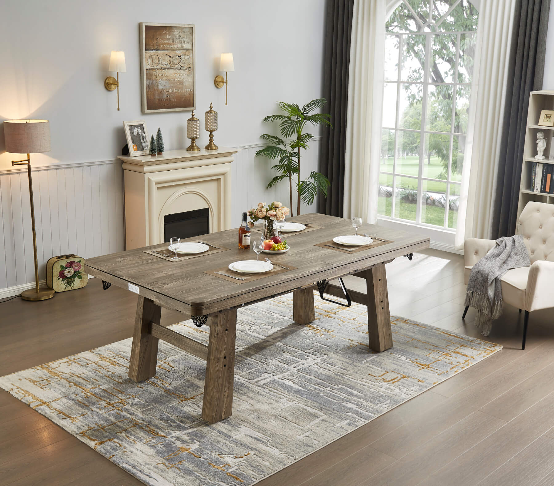 Pureline Rustic Chic Pool, Dining & Cards Table