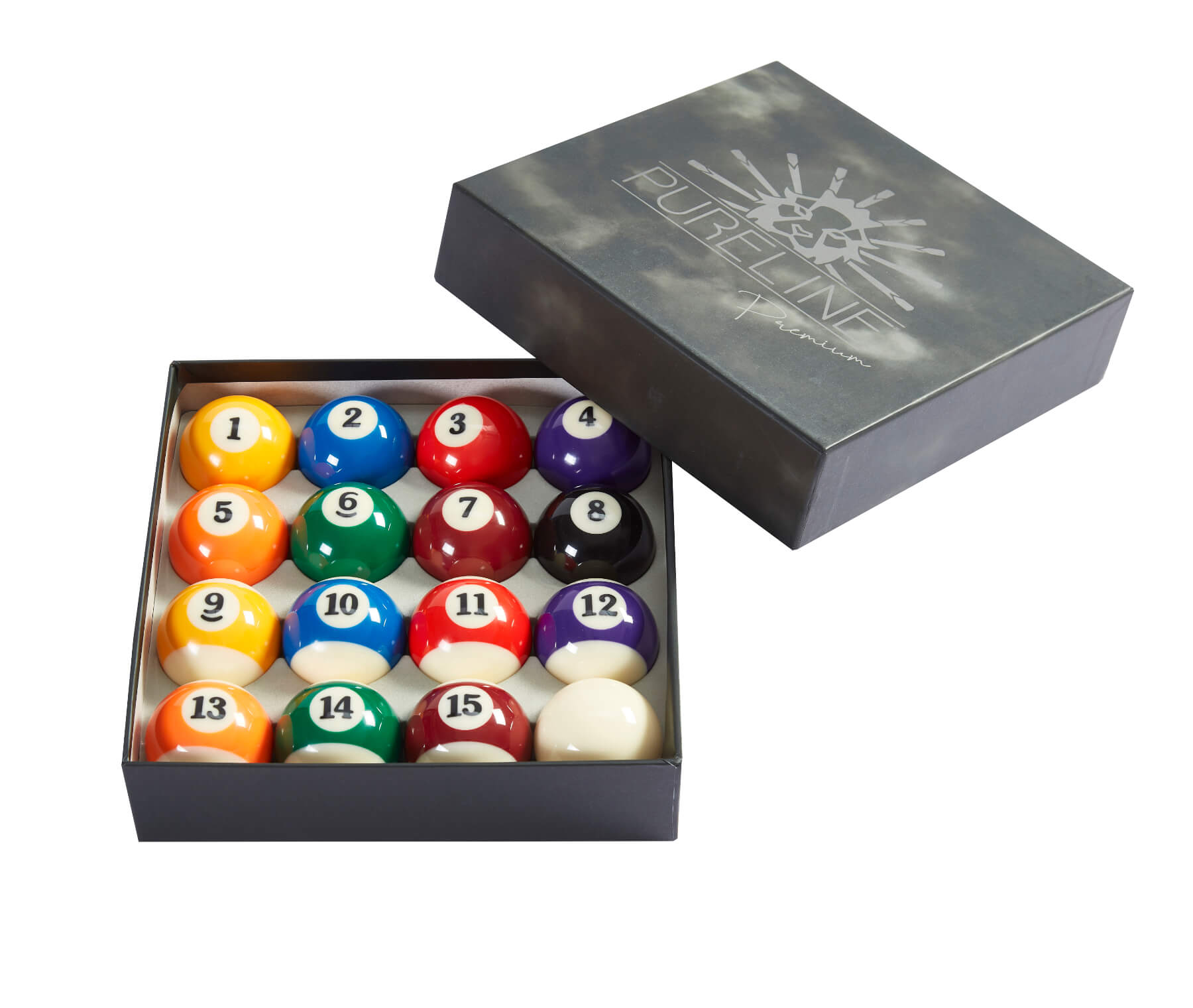 Pureline Premium 2-Inch Spots & Stripes British Pool Ball Set