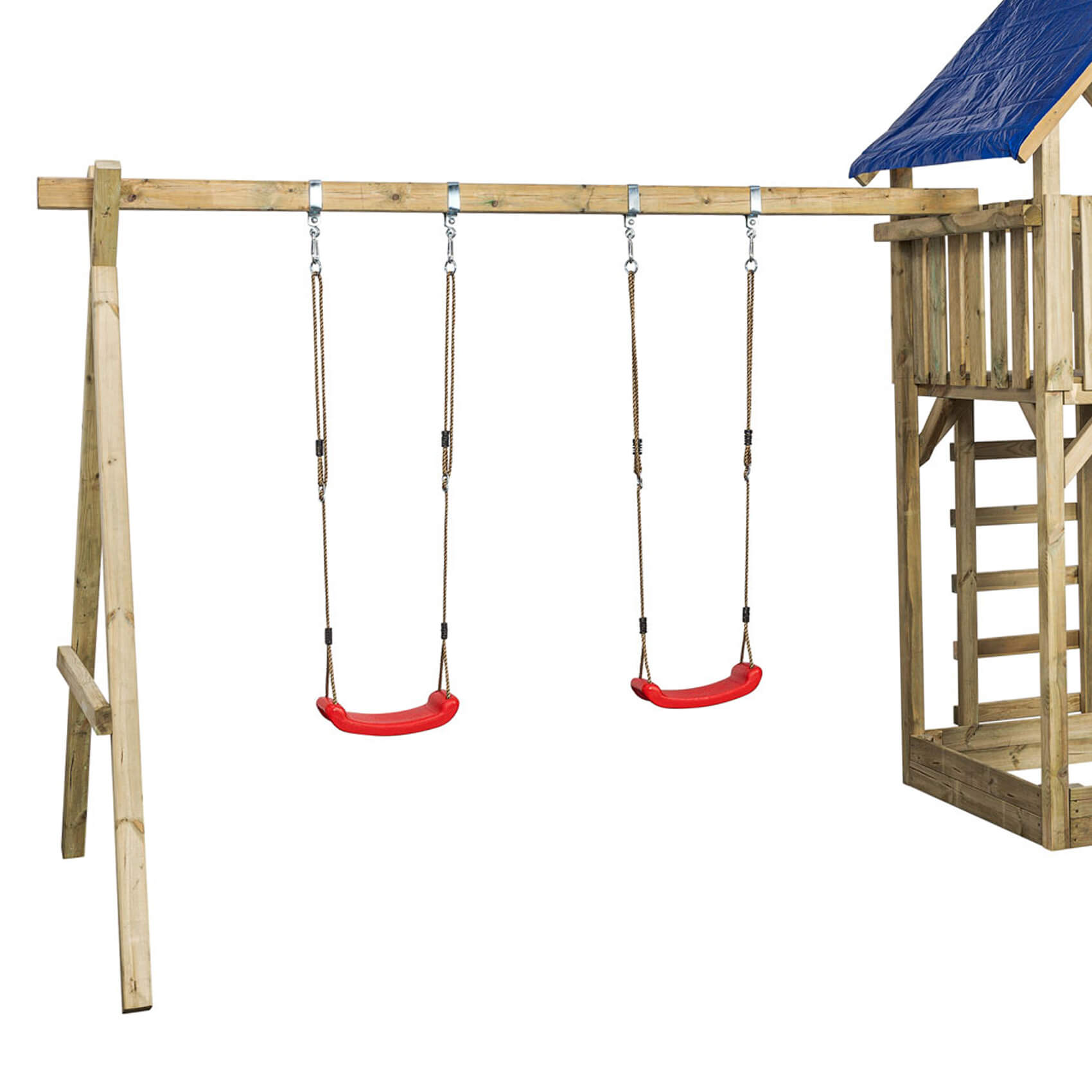 Jonas Wooden Climbing Frame Tower with Swing Set & Slide by Swing King