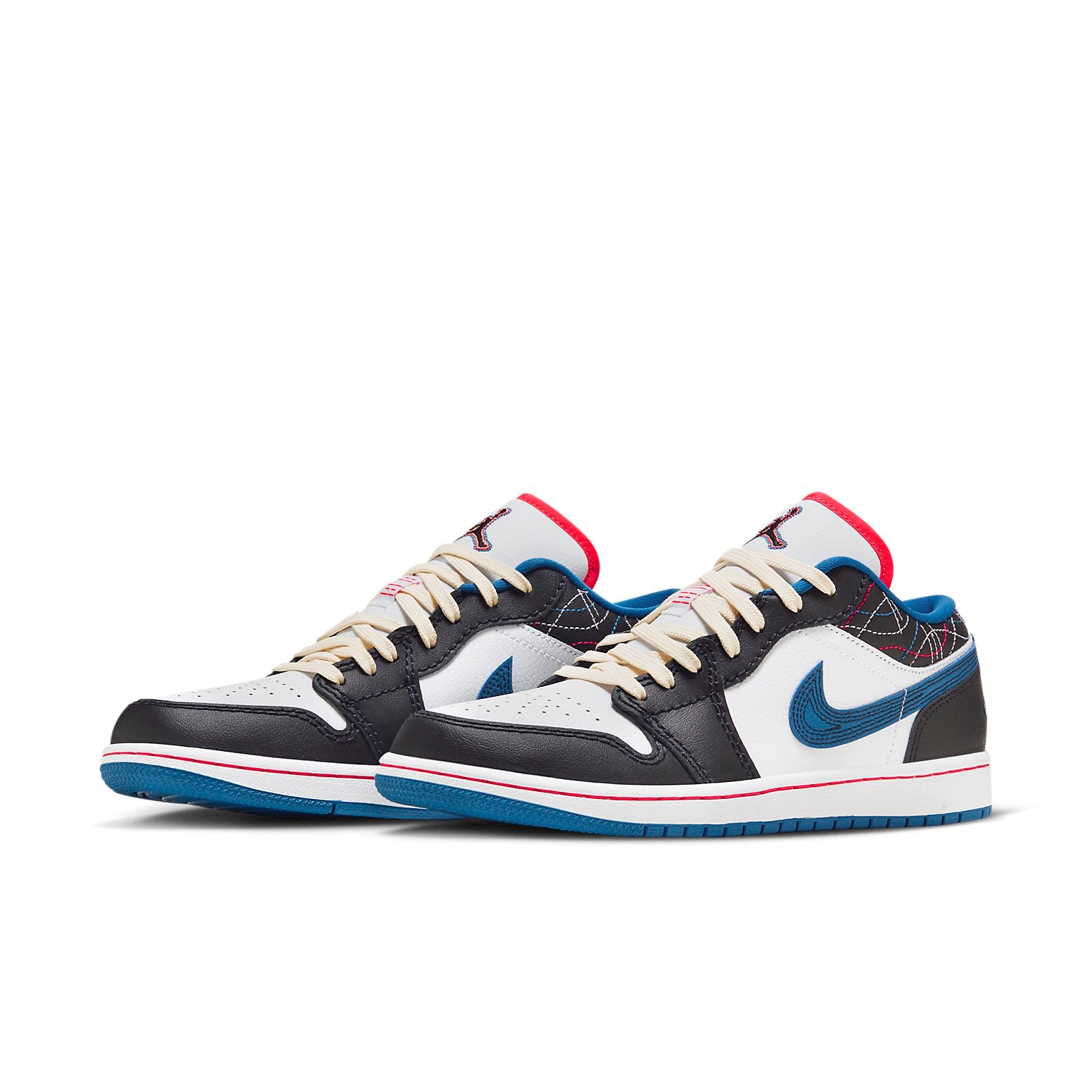 Air Jordan 1 Low  White Industrial Blue Siren Red - Air Jordan 1 Low  White Industrial Blue Siren Red - Yeezy Boost 350