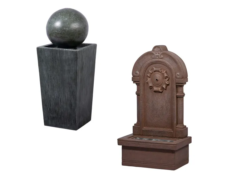 Gartenbrunnen mit LEDs und Solar-Panel