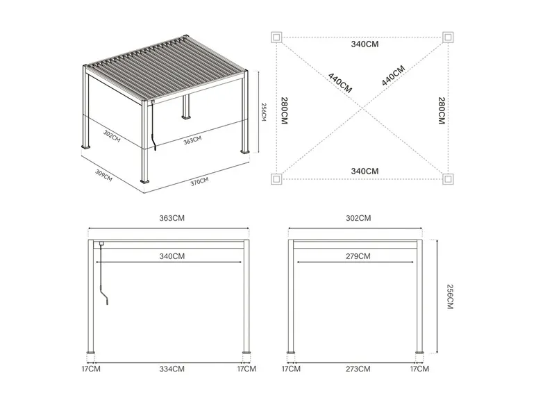 Pavillon »Trumpf«, mit verschließbaren Stahl-Lamellen