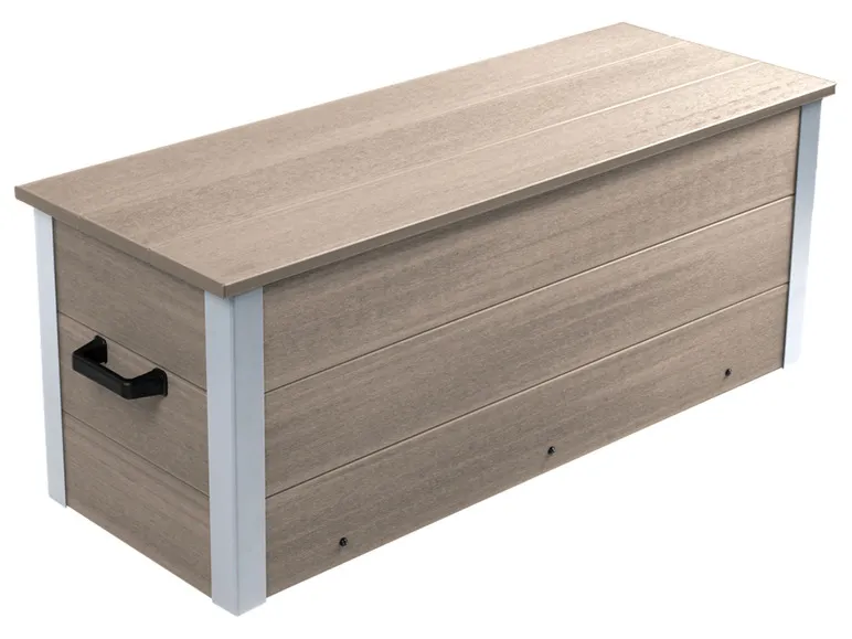 WPC Auflagenbox, silbergrau, L 115 x B 42,8 x H 47,2 cm