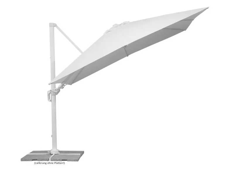 Schneider Ampelschirm »RHODOS TWIST BIANCO«, 300 x 300 cm, mit Plattenständer, imprägniert