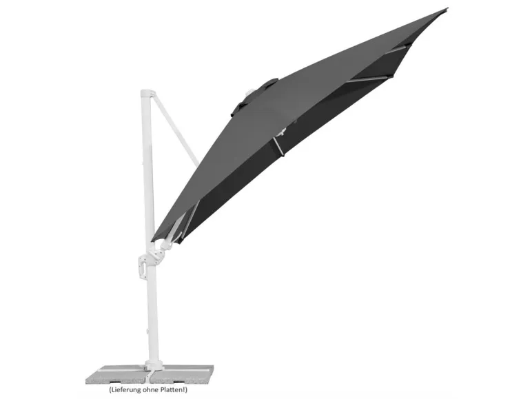 Schneider Ampelschirm »RHODOS TWIST BIANCO«, 300 x 300 cm, mit Plattenständer, imprägniert