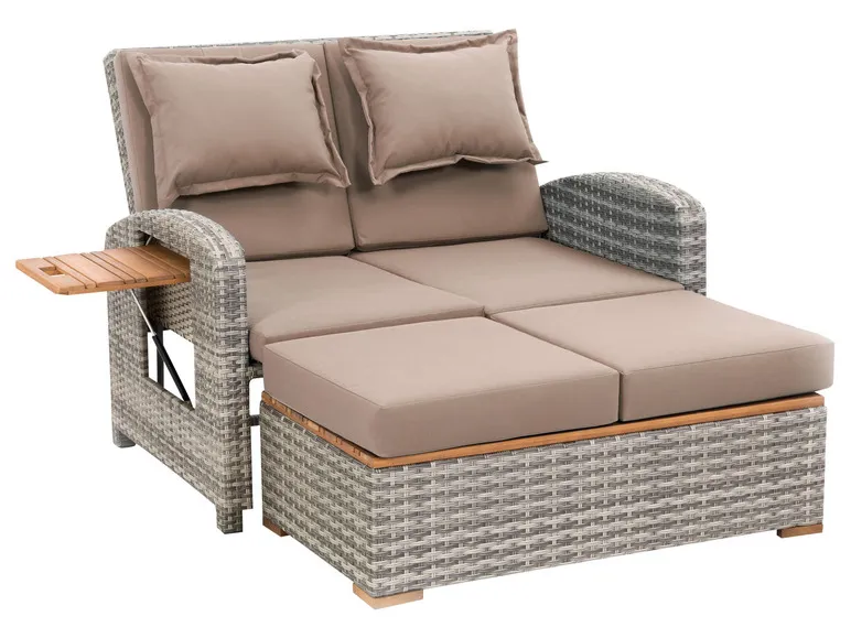 Sonnenliege »Bahia Style«, mit Klapptisch, grau