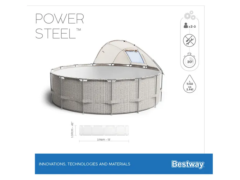Bestway Power Steel 396x107cm Pool mit Filterpumpe