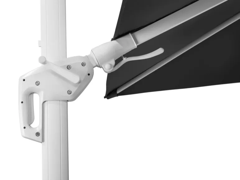 Schneider Ampelschirm »RHODOS TWIST BIANCO«, 300 x 300 cm, mit Plattenständer, imprägniert