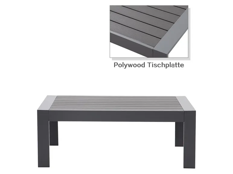 Gartenmöbel 7-Sitzer Lounge-Set Aluminium inkl. Polster