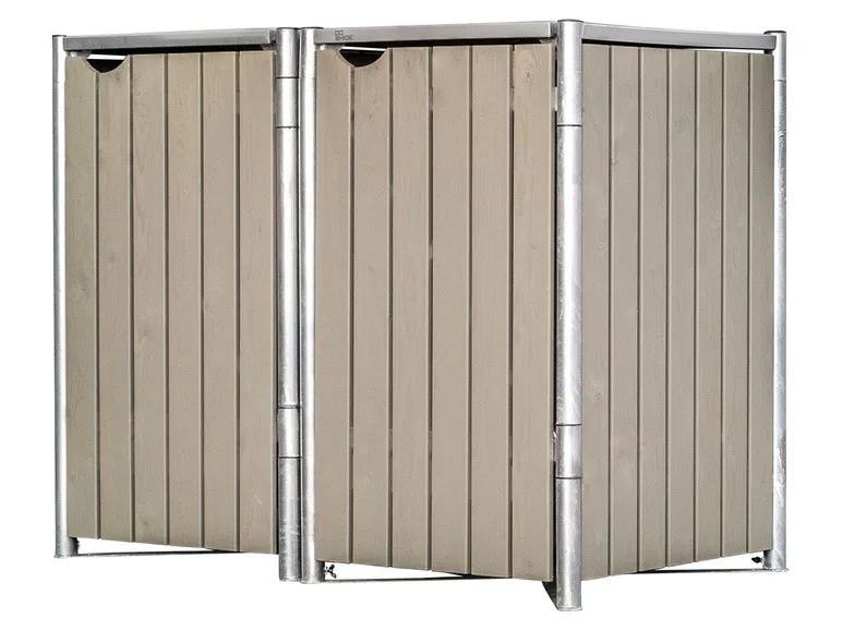 HIDE Dänemark Mülltonnenbox, für Mülltonnen bis 240 Liter, Holz, mit Tür und Klappdeckel