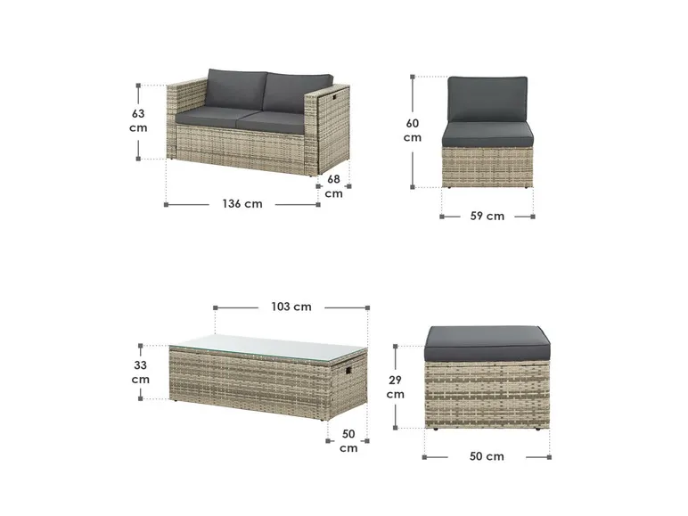 Polyrattan Lounge »Salou«, 6-tlg.