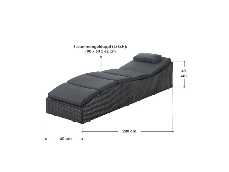 Faltbare Sonnenliege »Lamia«, in Rattanoptik