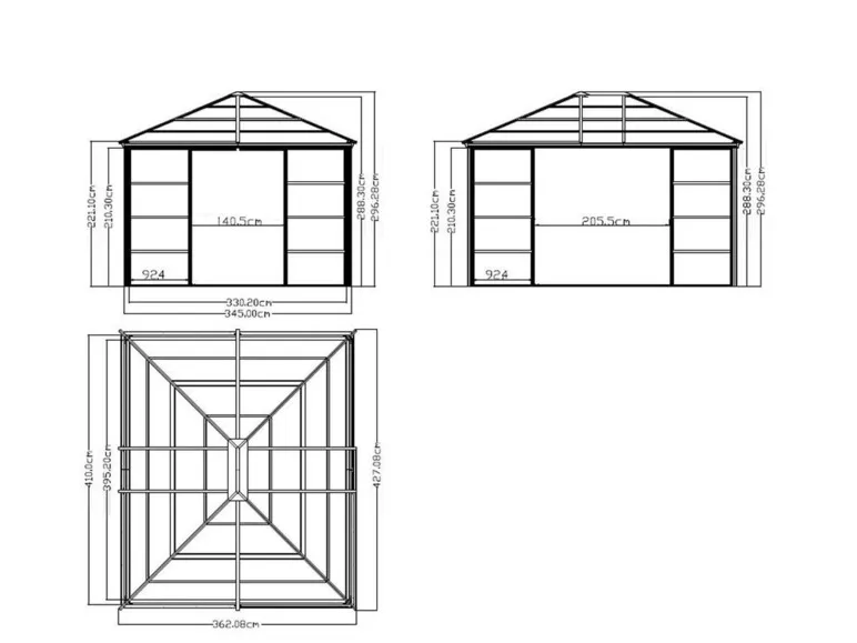 SOJAG Canada Pavillon »Castel«, aus Aluminium, inkl. Sonnensegel u. Insektenschutz, bronze