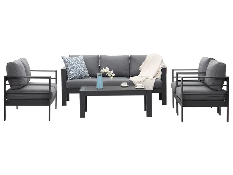 Gartenmöbel 7-Sitzer Lounge-Set Aluminium inkl. Polster