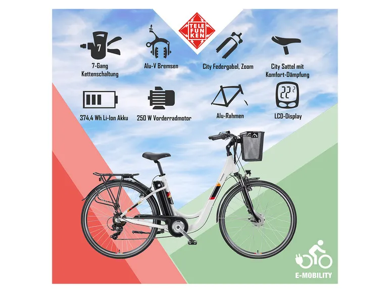 E-Bike Cityrad »RC822 Multitalent«, 28 Zoll