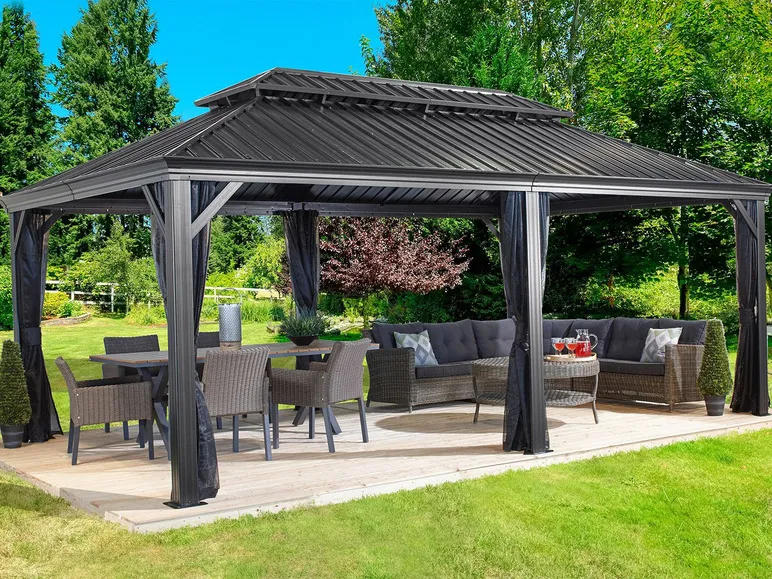 SOJAG Canada Pavillon »Messina«, aus Aluminium, Stahldach mit Lüftung, inkl. Fliegengitter