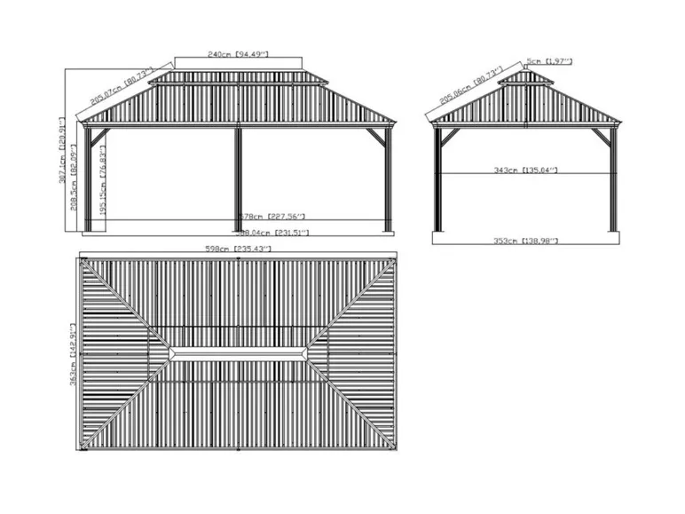 SOJAG Canada Pavillon »Messina«, aus Aluminium, Stahldach mit Lüftung, inkl. Fliegengitter