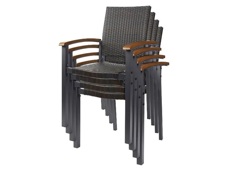 Geflecht-Set »Valencia«, 9-teilig - Ausziehtisch & 8 Stapelsessel, braun