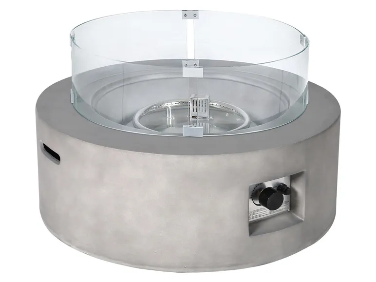 Feuerstelle, rund, grau