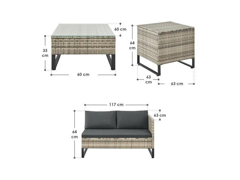 Polyrattan Lounge »Santorini«, 4-tlg.