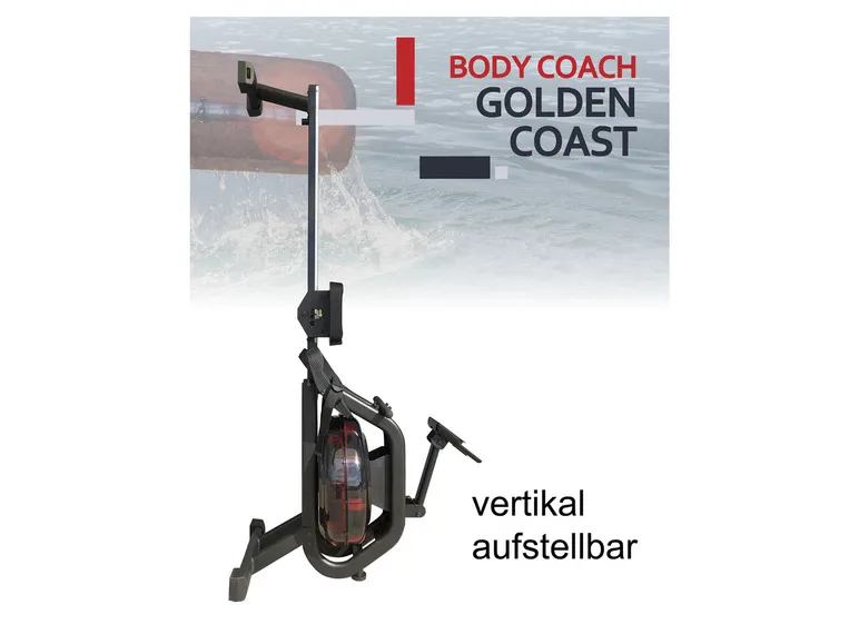 Wasser-Rudergerät Gold Coast Rower Ruderzugmaschine Wasser-Bremssystem inkl. Brustgurt
