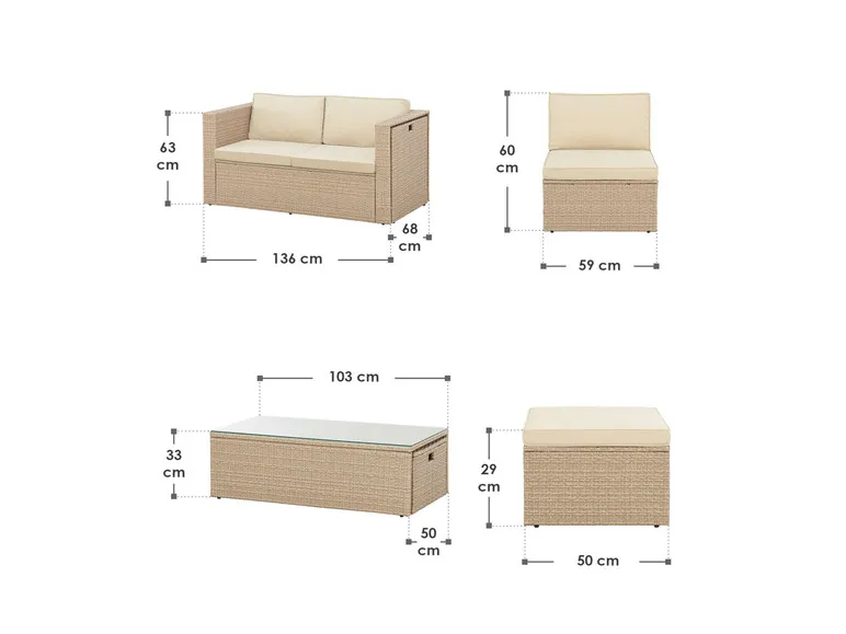 Polyrattan Lounge »Salou«, 6-tlg.