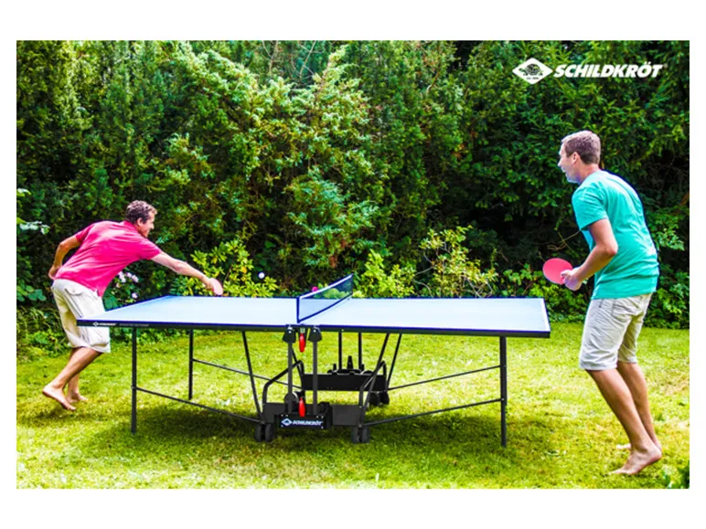 Tischtennisplatte Space Tec Outdoor, wetterfeste 4 mm Melaminharzplatte, klappbar