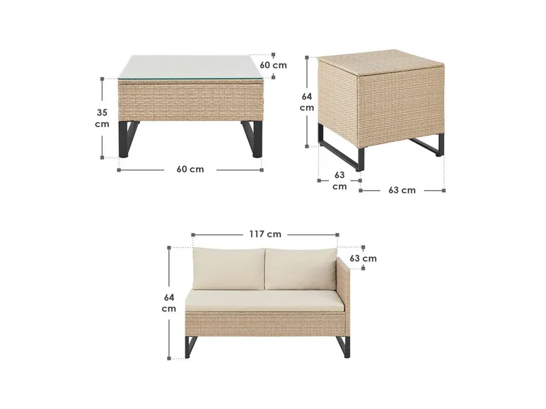 Polyrattan Lounge »Santorini«, 4-tlg.