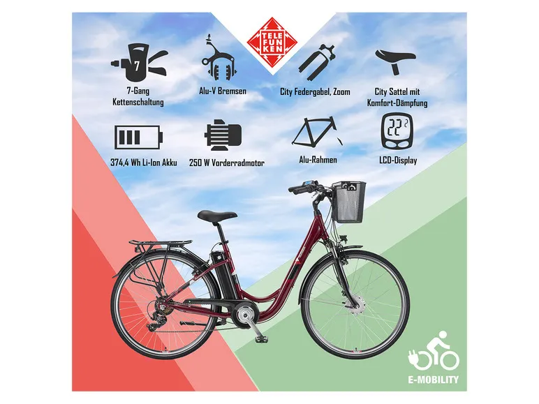 E-Bike Cityrad »RC822 Multitalent«, 28 Zoll