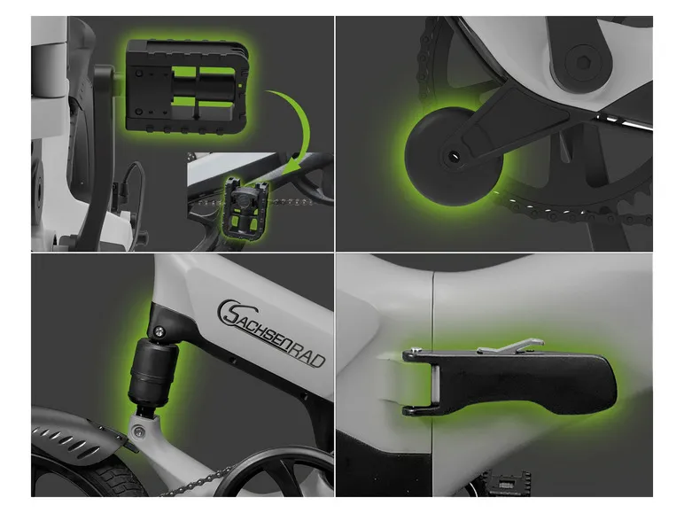 E-Bike Faltrad, Folding Race Bike F12, Klapprad, 16 Zoll, Titansilber