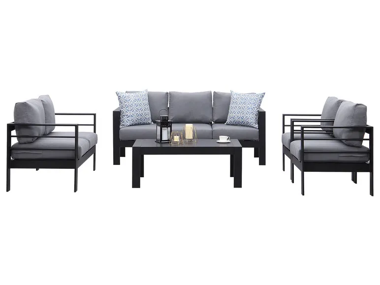 Gartenmöbel 7-Sitzer Lounge-Set Aluminium inkl. Polster