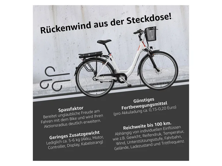 E-Bike »Multitalent RC657-S«, Pedelec, Citybike, 28 Zoll, 100 km Reichweite