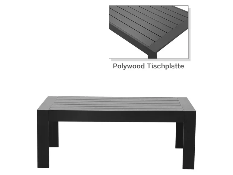 Gartenmöbel 7-Sitzer Lounge-Set Aluminium inkl. Polster