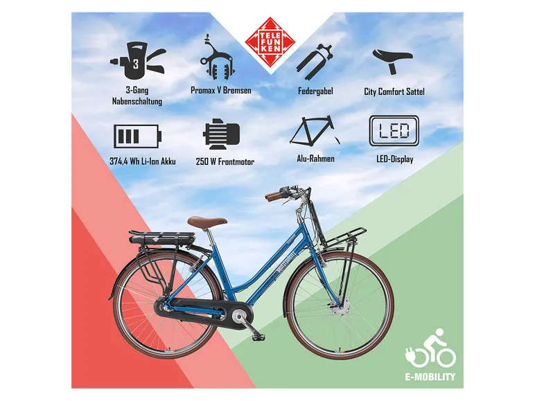 E-Bike Cityrad »RT530«, 28 Zoll